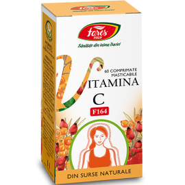 Vitamina C naturală, F164, 60 comprimate masticabile