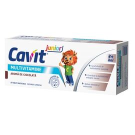 Multivitamine cu aroma de ciocolata Cavit junior, 20 tablete maticabile