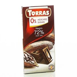 Ciocolata cu 72% cacao fara zahar adaugat si fara gluten 75 gr