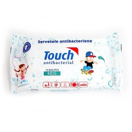 Servetele umede antibacteriene Kids, 15 bucati, Touch