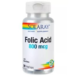 Solaray Acid Folic 800 mcg, 30 capsule