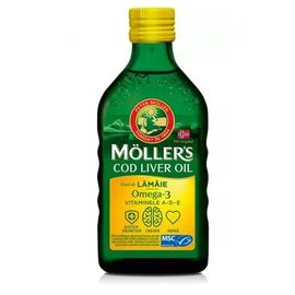 Moller's Omega 3 ulei ficat de cod cu aroma de lamaie, 250 ml
