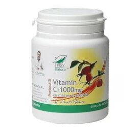 Vitamina C 1000 mg Portocala cu macese si acerola, 100 comprimate