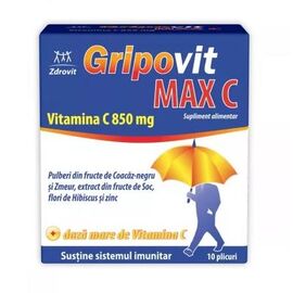 Gripovit Max C, 10 plicuri X 10g