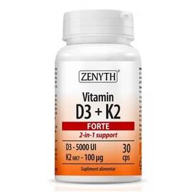 Vitamin D3 5000 UI + K2 100 mcg FORTE, 30 capsule