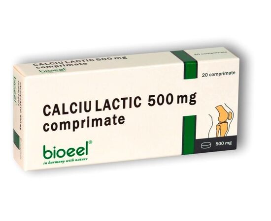 CALCIU LACTIC 500MG 20 CPR