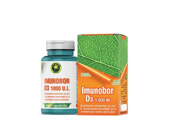 Capsule Imunobor cu Vitamina D3 1000UI 60cps