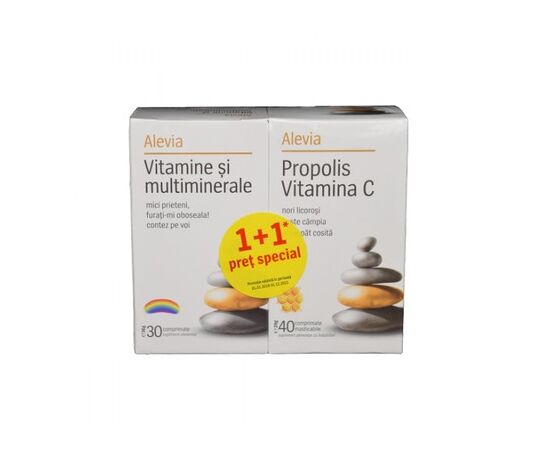 Pachet Vitamine și Multiminerale, 30 cpr + Propolis Vitamina C, 40 cpr