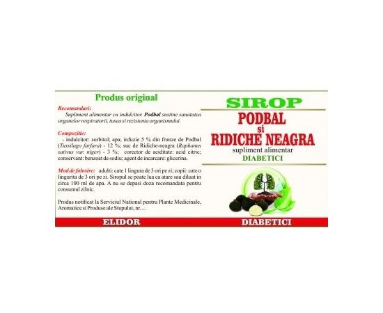 SIROP PODBAL SI RIDICHE NEAGRA PT. DIABETICI 200ML, 2 image