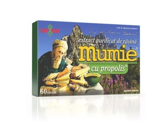 Extract purificat de rasina Mumie cu Propolis, 60 tablete