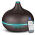 Set Difuzor Aromaterapie cu ultrasunete cu led + Telecomanda, silentios, 550 ml, + Esenta naturala Lavanda, 12 ml, Alegeți culoarea: Maro